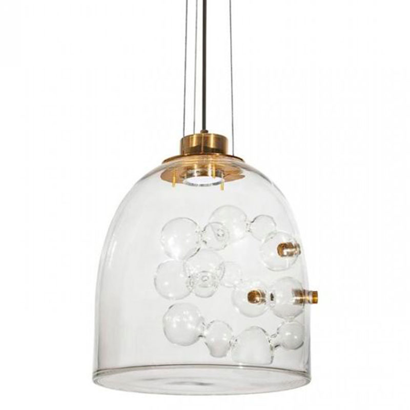 Подвесной светильник Lamps Inside Bubbles side bell Золотой Прозрачный Подвесной светильник Lamps Inside Bubbles side bell Золотой Прозрачный в Брянске | Loft Concept