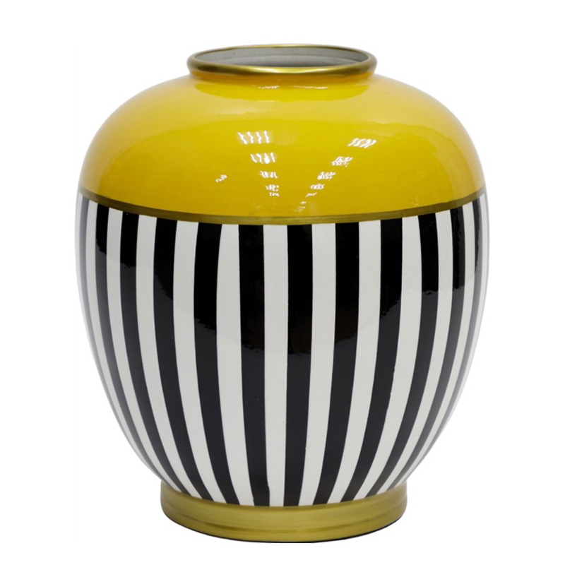 Ваза Kamil Vase Белый Черный Золотой Желтый Ваза Kamil Vase Белый Черный Золотой Желтый в Брянске | Loft Concept