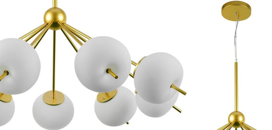 Люстра White ball brass Louise 9 Люстра White ball brass Louise 9 - Loft-Concept в Брянске