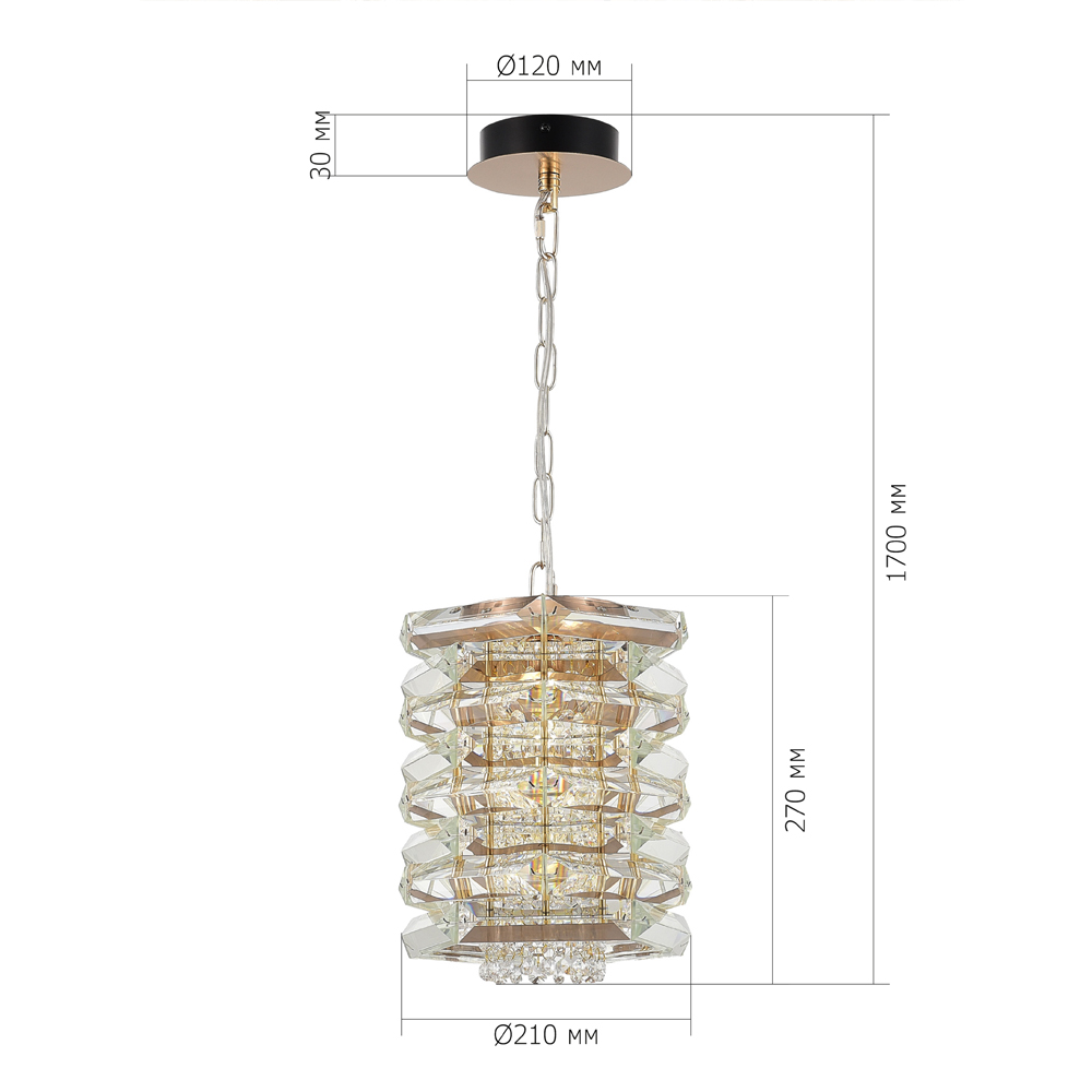 Подвесной светильник в классическом хрустальном обрамлении Light Garland в Брянске