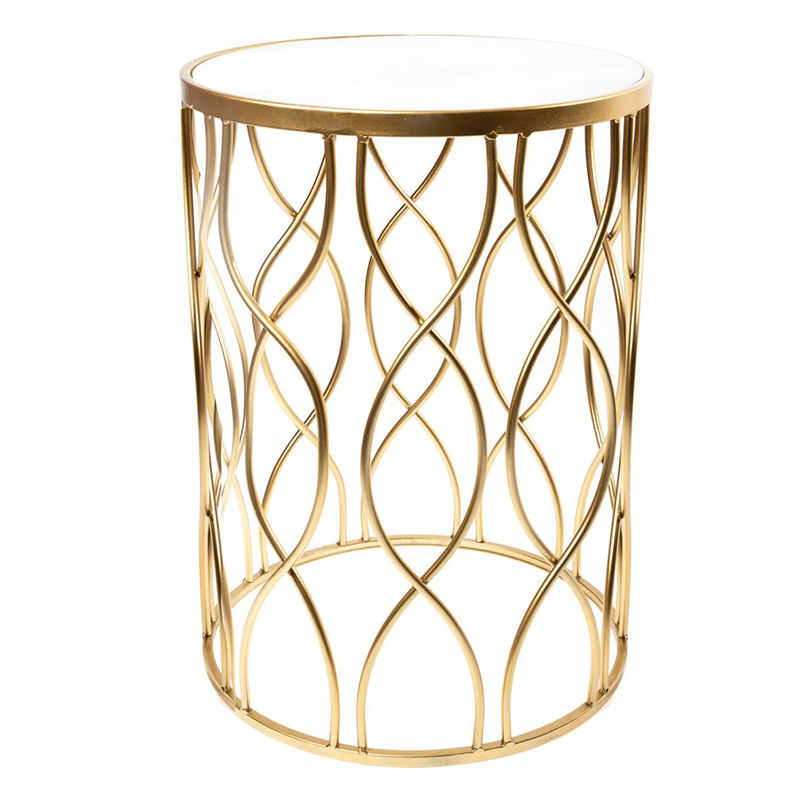 Приставной столик DNA Framing Table gold Золотой Белый Мрамор Bianco в Брянске | Loft Concept 
