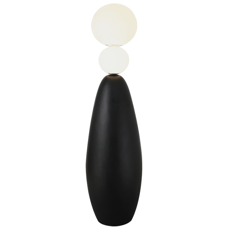 Торшер Two Round Shapes Floor Lamp Черно-белый Торшер Two Round Shapes Floor Lamp Черно-белый в Брянске | Loft Concept