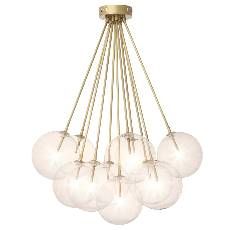 Люстра Eichholtz Ceiling Lamp Molecule Brass Латунь Прозрачное Стекло Люстра Eichholtz Ceiling Lamp Molecule Brass Латунь Прозрачное Стекло в Брянске | Loft Concept