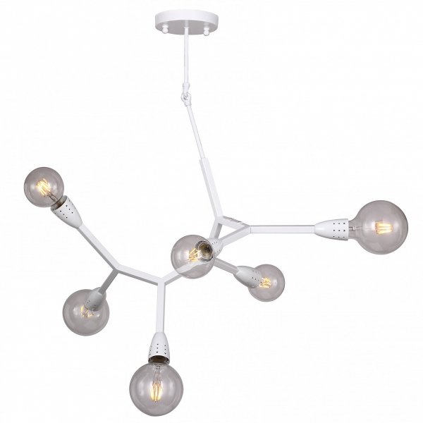 Люстра Polygon Chandelier 6 White Белый Люстра Polygon Chandelier 6 White Белый в Брянске | Loft Concept