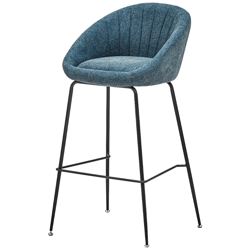 Барный стул Alberto Bar Stool Blue Черный Голубой пастельный Барный стул Alberto Bar Stool Blue Черный Голубой пастельный в Брянске | Loft Concept