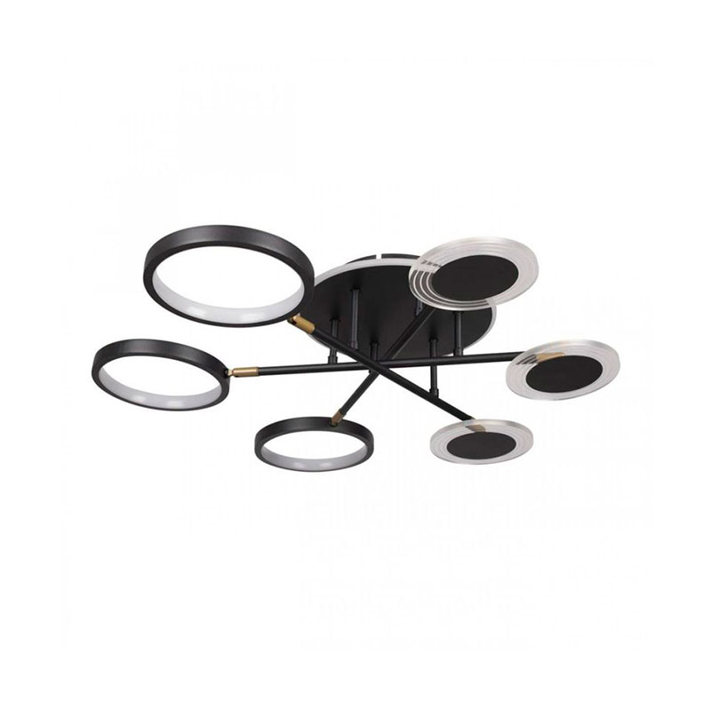 Люстра светодиодная BENDIK LIGHTING Black 6 плафонов Черный Прозрачный Люстра светодиодная BENDIK LIGHTING Black 6 плафонов Черный Прозрачный в Брянске | Loft Concept
