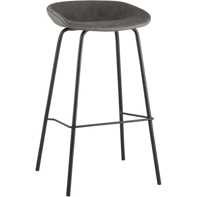 Стул Барный без Спинки Винтажная Серая Экокожа Vendramin Bar Chair Серый Черный Стул Барный без Спинки Винтажная Серая Экокожа Vendramin Bar Chair Серый Черный в Брянске | Loft Concept