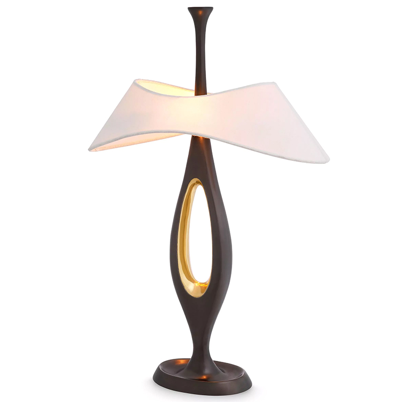 Настольная лампа Eichholtz Table Lamp Gianfranco Винтажная латунь Белый Золотой Настольная лампа Eichholtz Table Lamp Gianfranco Винтажная латунь Белый Золотой в Брянске | Loft Concept