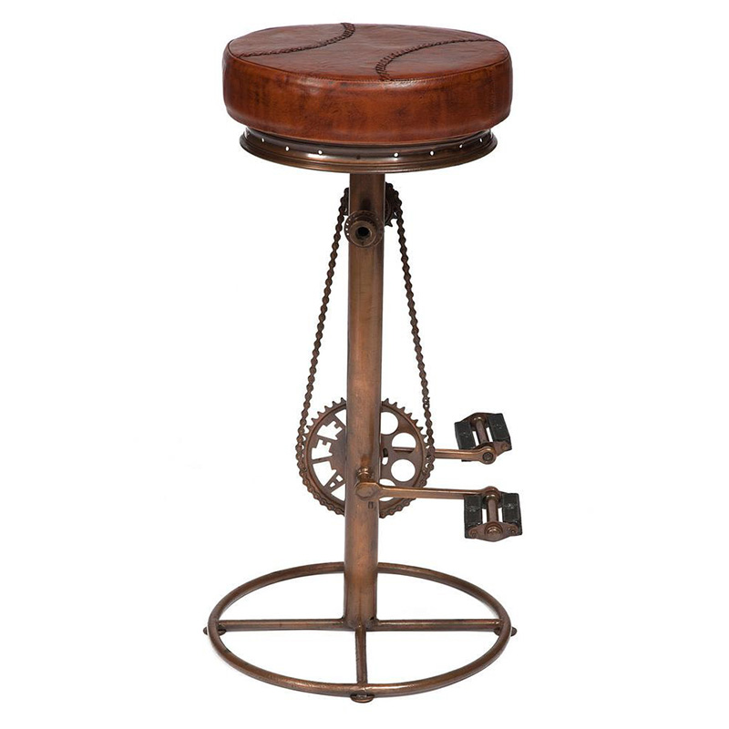 Стул с педалями от велосипеда Buffalo Leather Industrial Chair Коричневый Стул с педалями от велосипеда Buffalo Leather Industrial Chair Коричневый в Брянске | Loft Concept