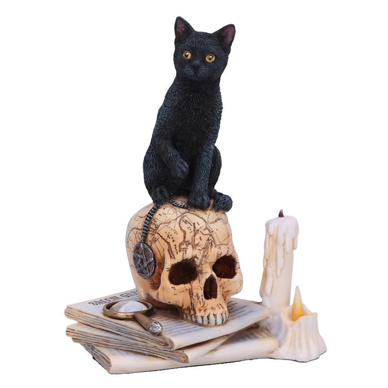 Статуэтка Cat on Skull Черный Бежево-серый Белый Статуэтка Cat on Skull Черный Бежево-серый Белый в Брянске | Loft Concept