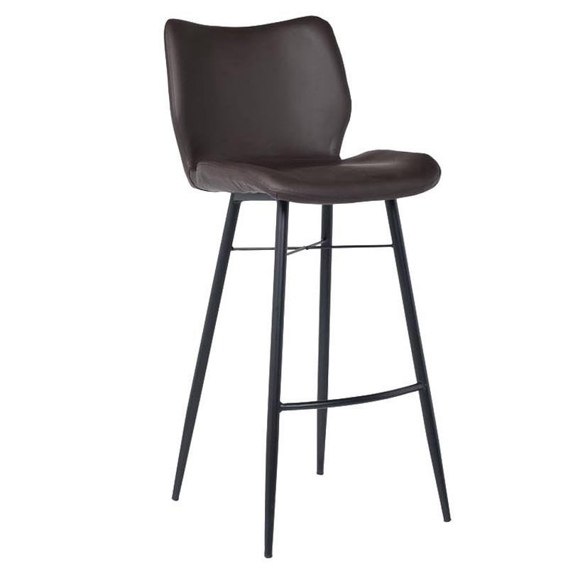 Барный стул Herald Eco Leather Bar Stool Коричневый Черный Барный стул Herald Eco Leather Bar Stool Коричневый Черный в Брянске | Loft Concept