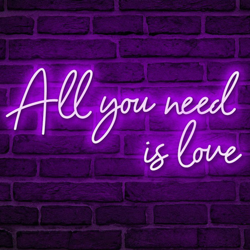 Неоновая настенная лампа All You Need is Love Neon Wall Lamp Фиолетовый Прозрачный Фиолетовый Неоновая настенная лампа All You Need is Love Neon Wall Lamp Фиолетовый Прозрачный Фиолетовый в Брянске | Loft Concept