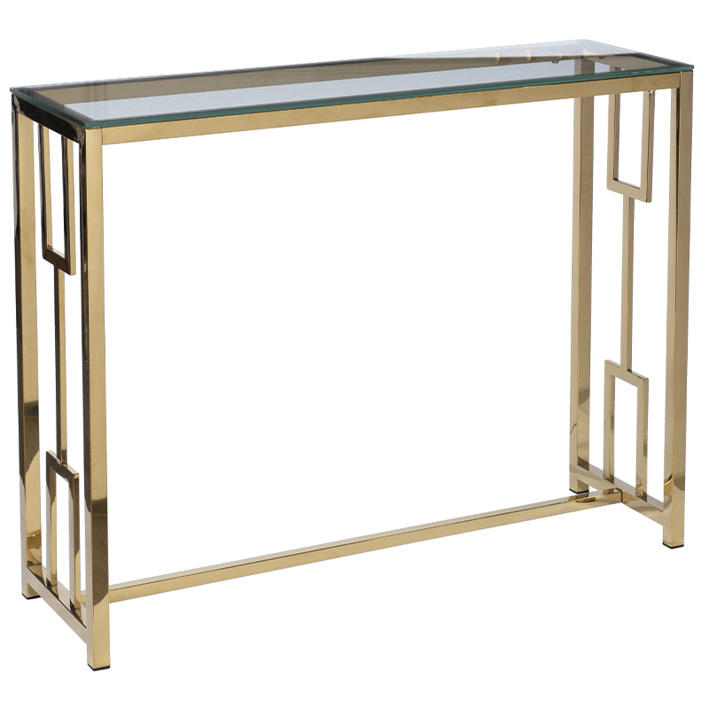 Консоль Golden Luxury I Console Золотой Прозрачное Стекло Консоль Golden Luxury I Console Золотой Прозрачное Стекло в Брянске | Loft Concept