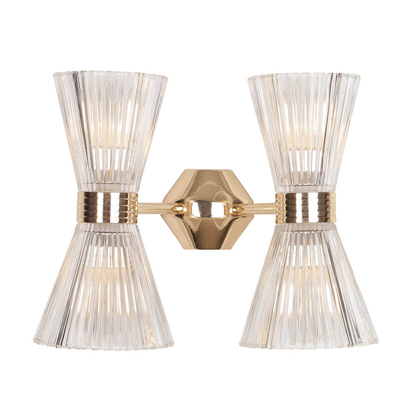 Бра Glass Horn Light gold 4 Глянцевое золото Прозрачное Стекло Бра Glass Horn Light gold 4 Глянцевое золото Прозрачное Стекло в Брянске | Loft Concept