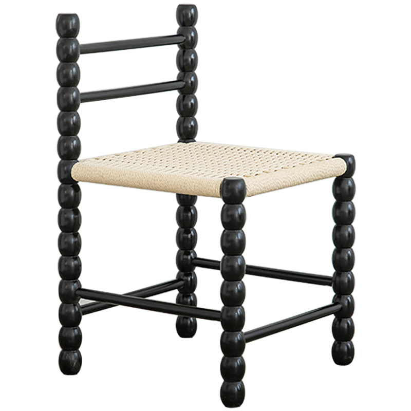 Стул French Corner Chair Black Черный Бежевый Стул French Corner Chair Black Черный Бежевый в Брянске | Loft Concept