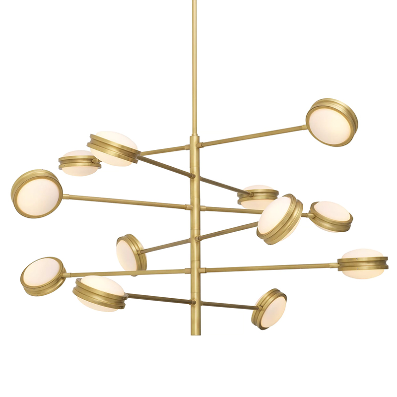 Люстра Eichholtz Chandelier Blaize Белое матовое стекло Латунь Люстра Eichholtz Chandelier Blaize Белое матовое стекло Латунь в Брянске | Loft Concept