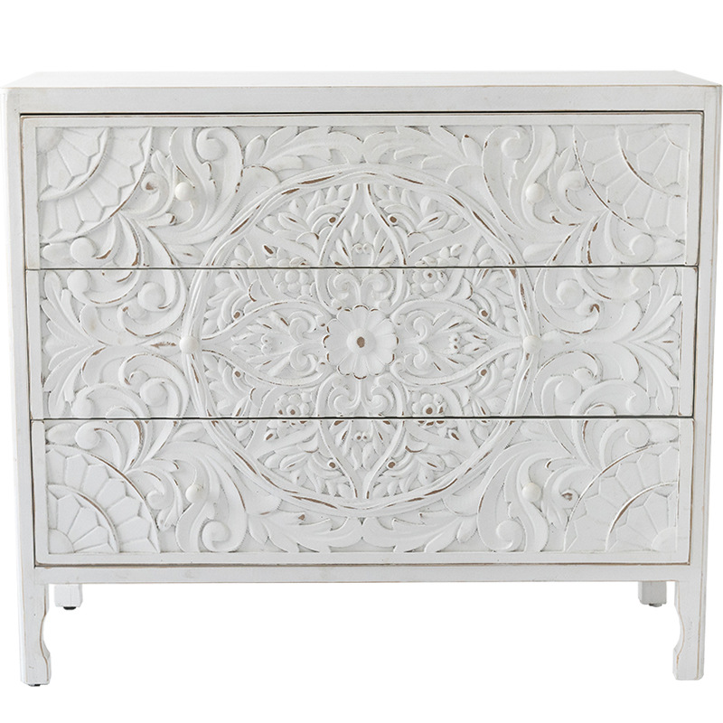 Комод с резным декорированным фасадом Matsi Provence Chest of Drawers Белый Белый Комод с резным декорированным фасадом Matsi Provence Chest of Drawers Белый Белый в Брянске | Loft Concept