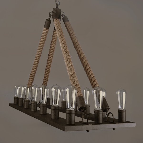 Люстра Square Large Loft Rope Light Черный Люстра Square Large Loft Rope Light Черный в Брянске | Loft Concept