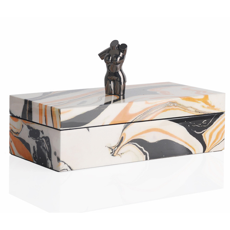 Шкатулка Birgitta Box Bust Черный Белый Оранжевый Шкатулка Birgitta Box Bust Черный Белый Оранжевый в Брянске | Loft Concept