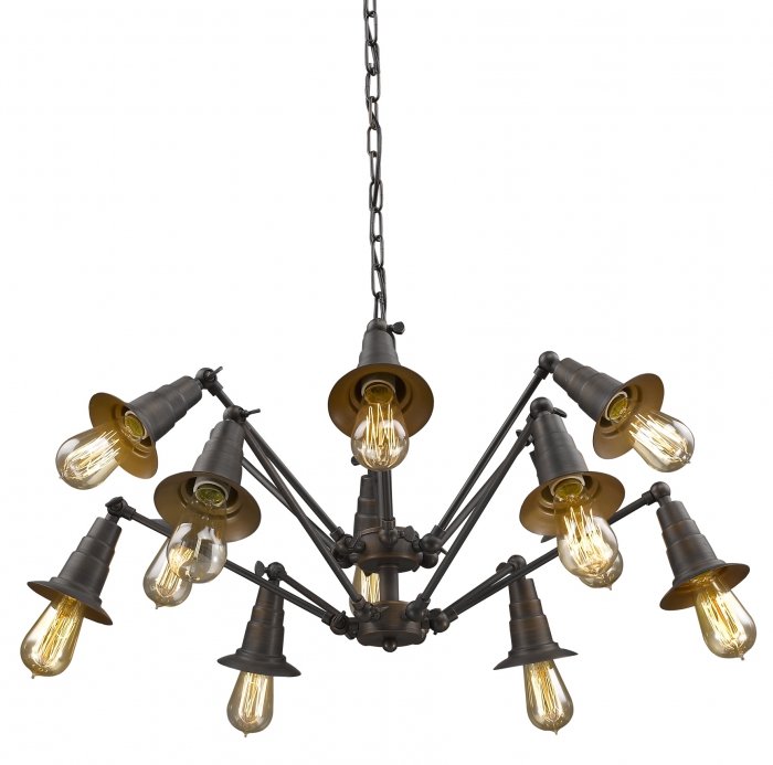 Люстра Loft Spider Chandelier 12 Коричневый винтаж Люстра Loft Spider Chandelier 12 Коричневый винтаж в Брянске | Loft Concept