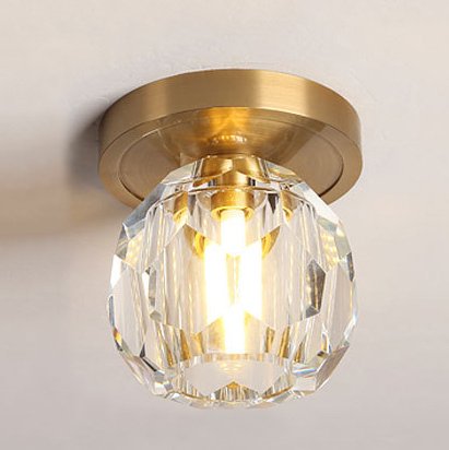 Потолочный светильник RH Boule de Cristal Single ceiling light Латунь Прозрачное Стекло в Брянске | Loft Concept 