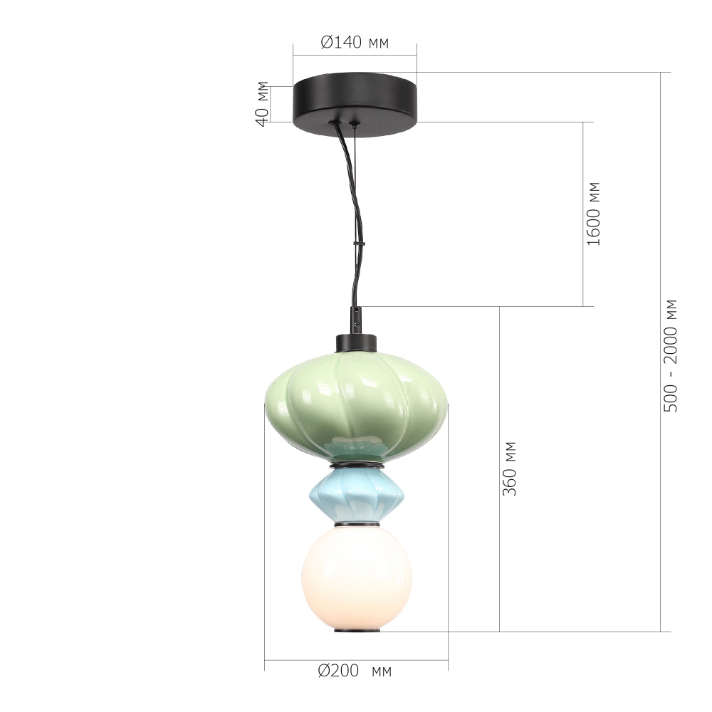 Подвесной светильник фигурный с керамическими элементами Fragrant Light в Брянске