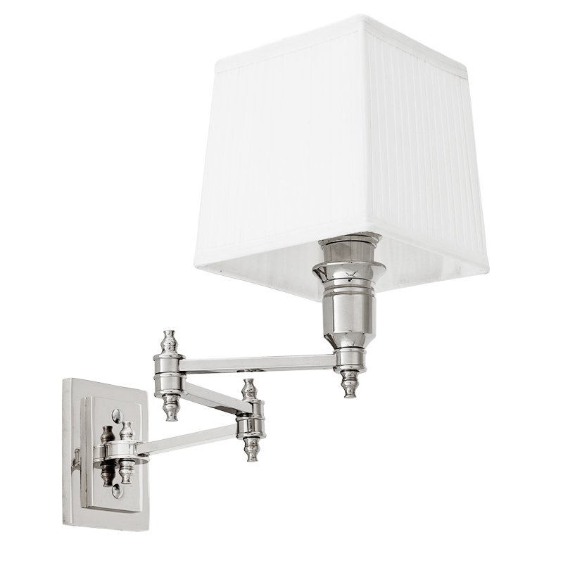 Бра Wall Lamp Lexington Swing Nickel+White Никель Белый Бра Wall Lamp Lexington Swing Nickel+White Никель Белый в Брянске | Loft Concept