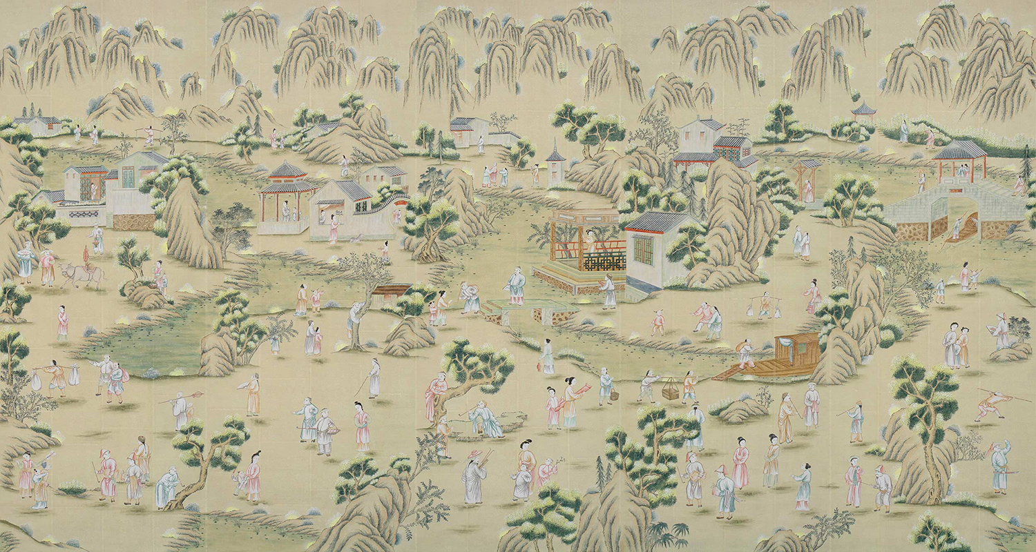 Обои ручная роспись Hampton Court Statue India - фото