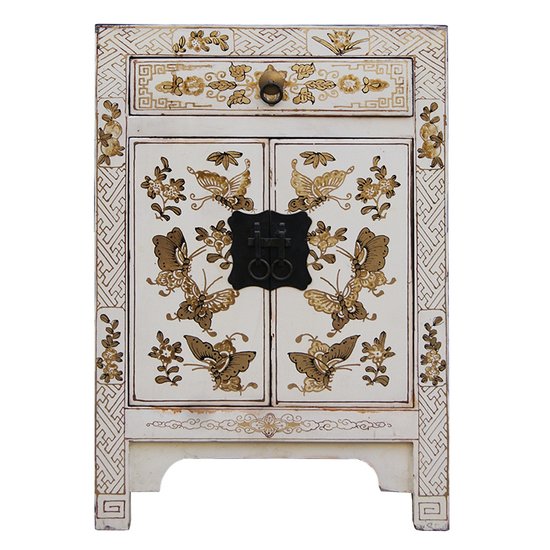 Тумба Chinese Painting Butterflies White Белый Золотой Тумба Chinese Painting Butterflies White Белый Золотой в Брянске | Loft Concept