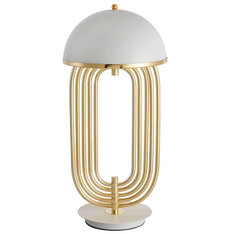 Настольная лампа Delightfull Turner Table Lamp White Глянцевое золото Белый Настольная лампа Delightfull Turner Table Lamp White Глянцевое золото Белый в Брянске | Loft Concept