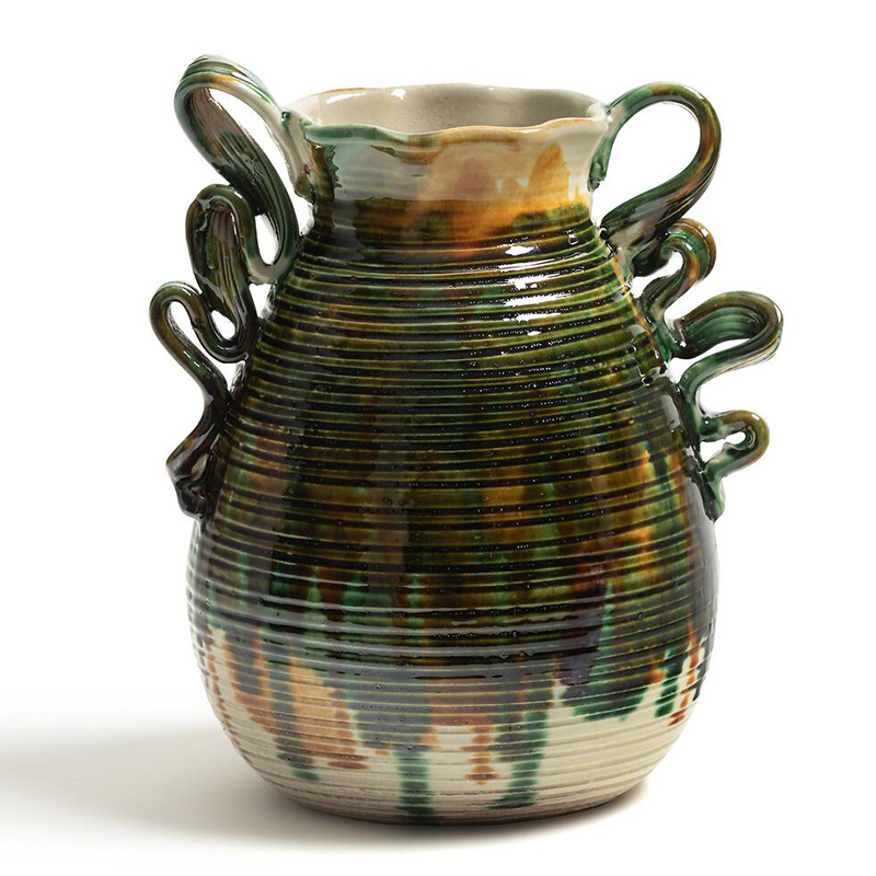 Ваза Faience Vase I Белый Зеленый Желтый Синий Ваза Faience Vase I Белый Зеленый Желтый Синий в Брянске | Loft Concept