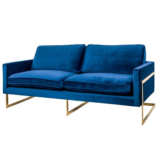 Диван бархатный Accent Velvet Sofa Золотой Синий в Брянске | Loft Concept 