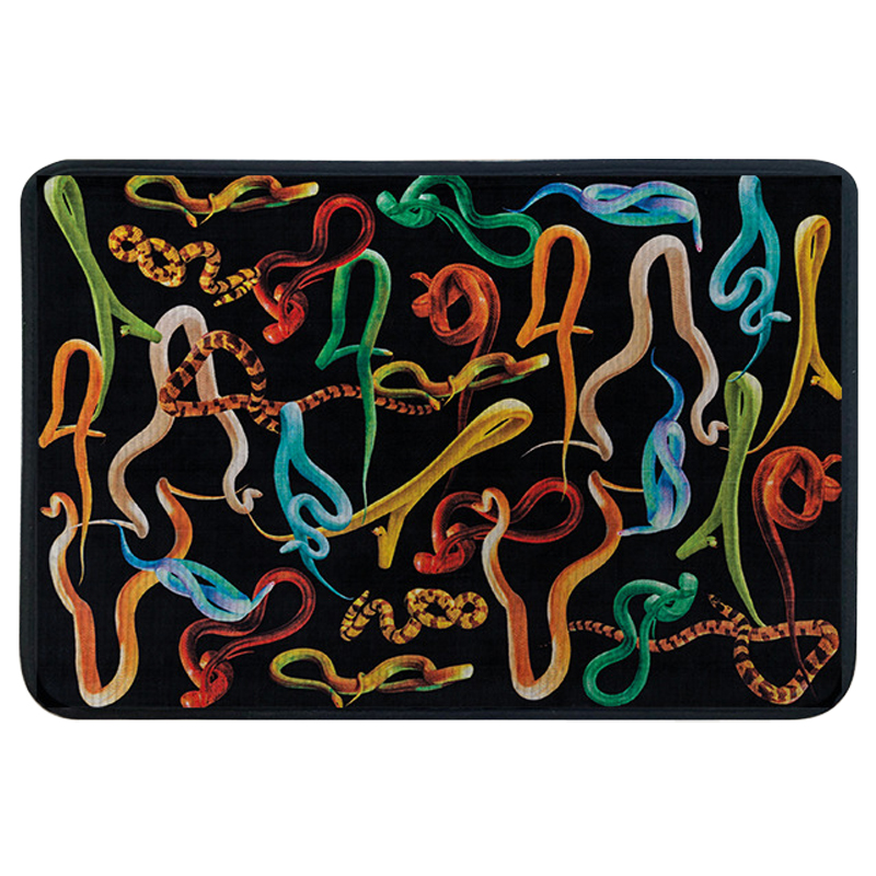 Ковер Seletti Rectangular Rug Snakes Small Черный Мульти Ковер Seletti Rectangular Rug Snakes Small Черный Мульти в Брянске | Loft Concept