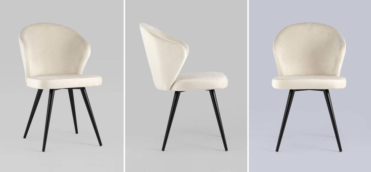 Стул Кремовый Бархат Volante Chair - фото