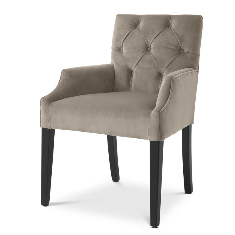 Стул Eichholtz DINING CHAIR ATENA WITH ARM Серый Стул Eichholtz DINING CHAIR ATENA WITH ARM Серый в Брянске | Loft Concept