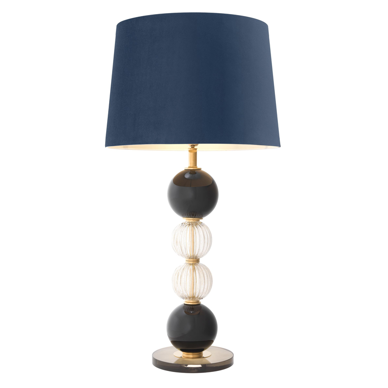 Настольная лампа Eichholtz Table Lamp Fresco Латунь Античная полированная Сапфирово-синий Черный Прозрачный Настольная лампа Eichholtz Table Lamp Fresco Латунь Античная полированная Сапфирово-синий Черный Прозрачный в Брянске | Loft Concept