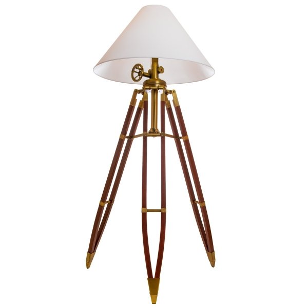 Напольная лампа Telescopo Floor Lamp Латунь Белый Напольная лампа Telescopo Floor Lamp Латунь Белый в Брянске | Loft Concept