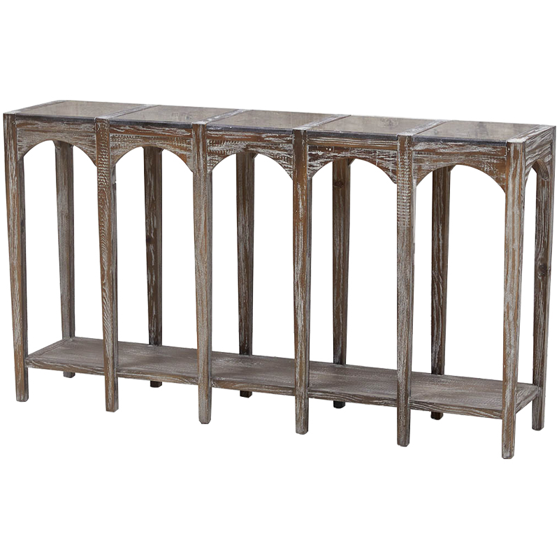 Деревянная консоль с каменной столешницей Beata Wood Console Коричневый Деревянная консоль с каменной столешницей Beata Wood Console Коричневый в Брянске | Loft Concept