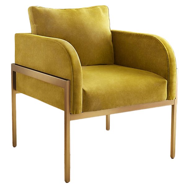 Кресло Velvet Ardmore Chair Золотой Голубой Кресло Velvet Ardmore Chair Золотой Голубой в Брянске | Loft Concept