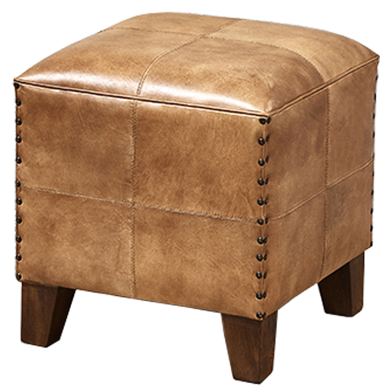 Пуф Leather Cube Puff Коричневый Карамель Пуф Leather Cube Puff Коричневый Карамель в Брянске | Loft Concept