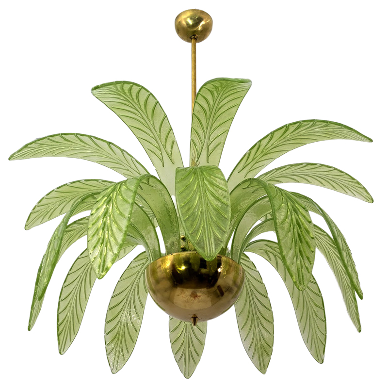 Люстра Дизайнерская Листья Пальмы Modern Chandelier with Palm Leaves Золотой Зеленый Люстра Дизайнерская Листья Пальмы Modern Chandelier with Palm Leaves Золотой Зеленый в Брянске | Loft Concept