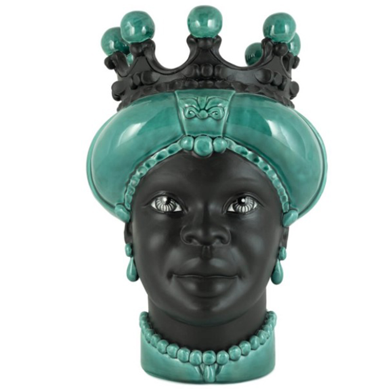 Ваза VASE MORO LADY CROWN DARK green Черный Зеленый Ваза VASE MORO LADY CROWN DARK green Черный Зеленый в Брянске | Loft Concept