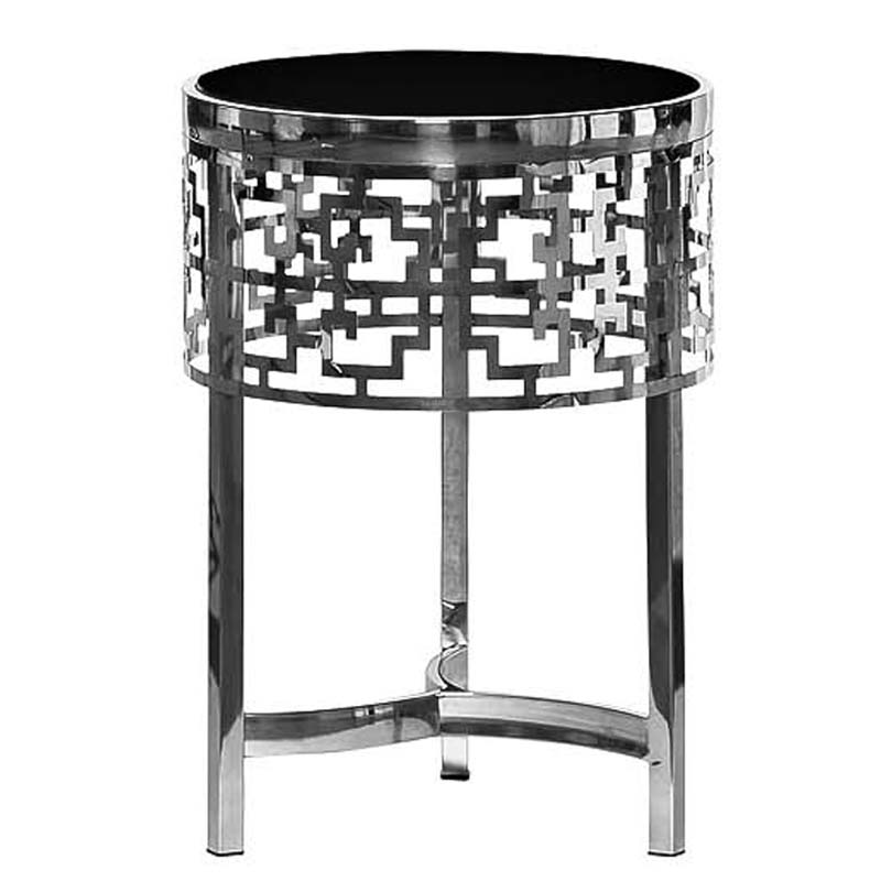 Приставной стол Yen Geometry Side Table silver 50 Серебряный Приставной стол Yen Geometry Side Table silver 50 Серебряный в Брянске | Loft Concept