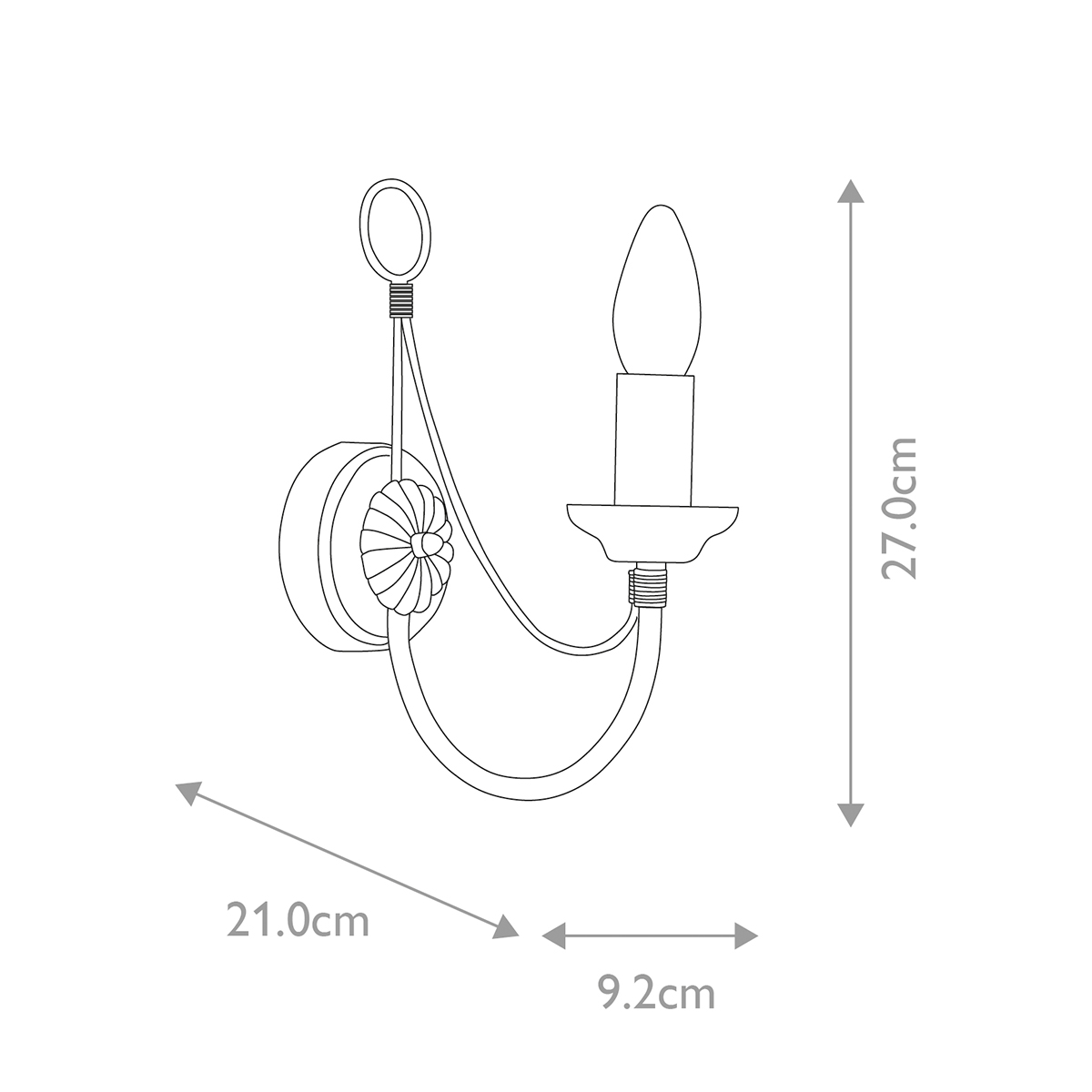 Бра черного цвета с лампой в форме свечи Elstead Lighting в Брянске