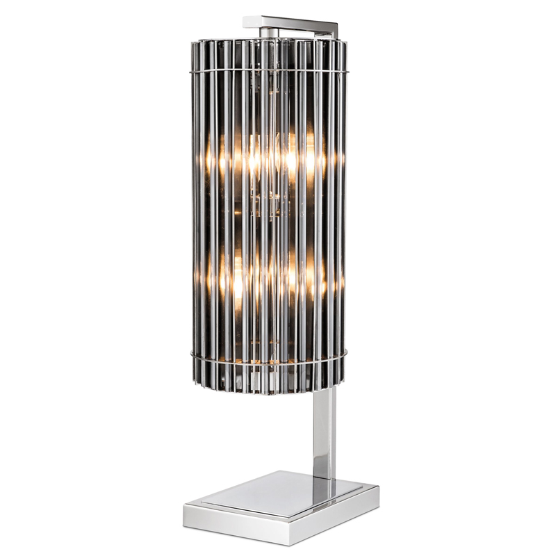 Настольная лампа Eichholtz Table Lamp Pimlico Nickel Никель Стекло Смок в Брянске | Loft Concept 