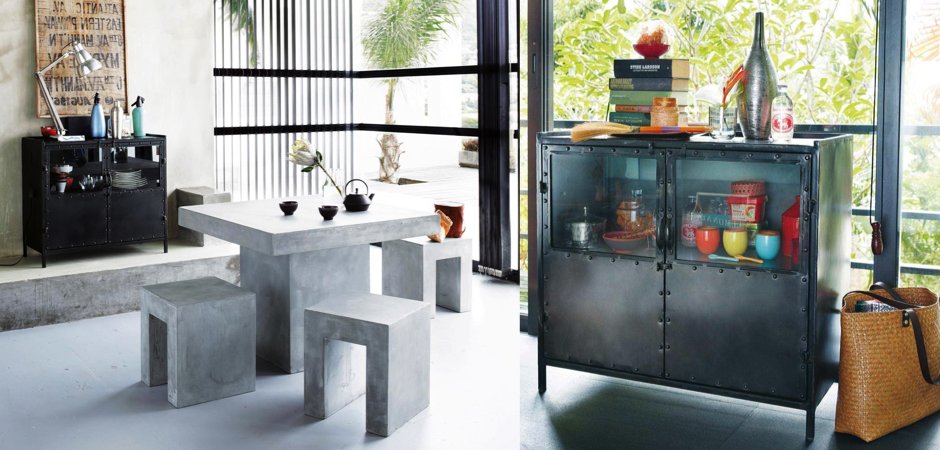 Буфет металлический в стиле Лофт Industrial Vitre Small Buffet Буфет металлический в стиле Лофт Industrial Vitre Small Buffet - Loft-Concept в Брянске