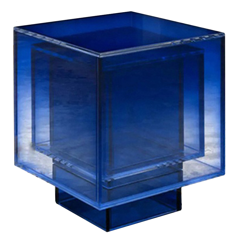 Дизайнерский журнальный стол Glass Square Синий studio BUZAO Синий Дизайнерский журнальный стол Glass Square Синий studio BUZAO Синий в Брянске | Loft Concept