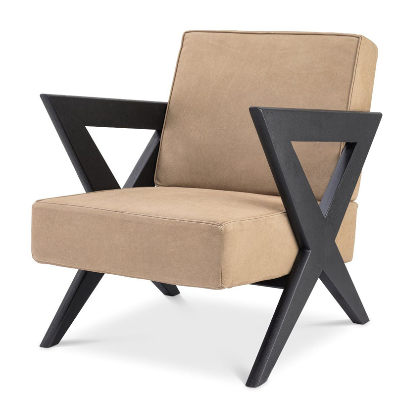 Кресло Eichholtz Chair Felippe Черный Бежевый Кресло Eichholtz Chair Felippe Черный Бежевый в Брянске | Loft Concept