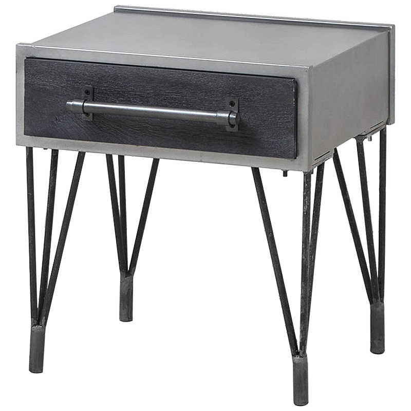 Тумба Ralph Metal Nightstand Серый Черный Тумба Ralph Metal Nightstand Серый Черный в Брянске | Loft Concept