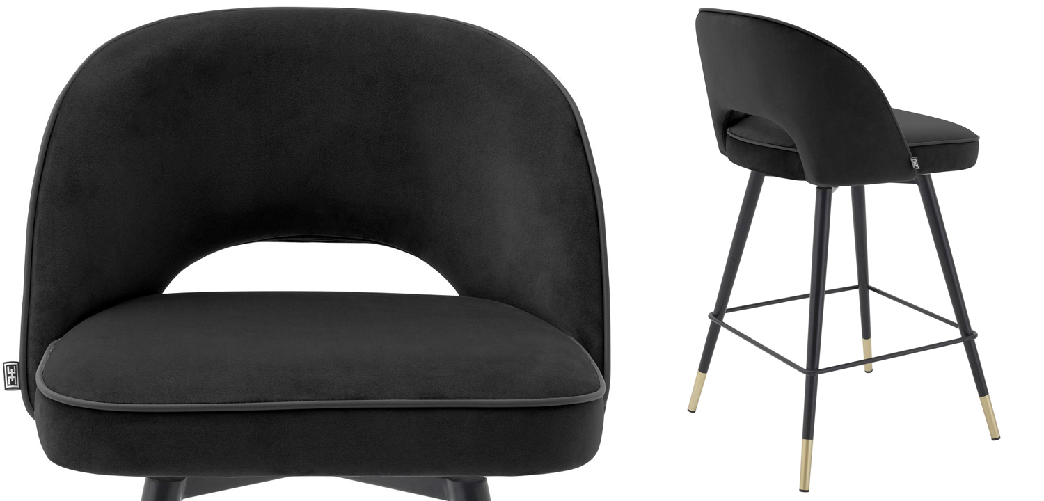 Комплект полубарных стульев Eichholtz Counter Stool Cliff set of 2 black - фото